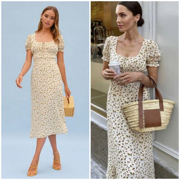 💕REFORMATION💕 Selby Dress ~ Blanche Floral Print 8 NWT - Picture 1 of 16